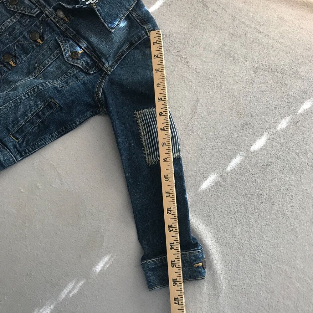 Cat & Jack Denim Jeans Jacket Unisex Kids Small Blue Boys Mindful Humble Happy - Picture 9 of 10